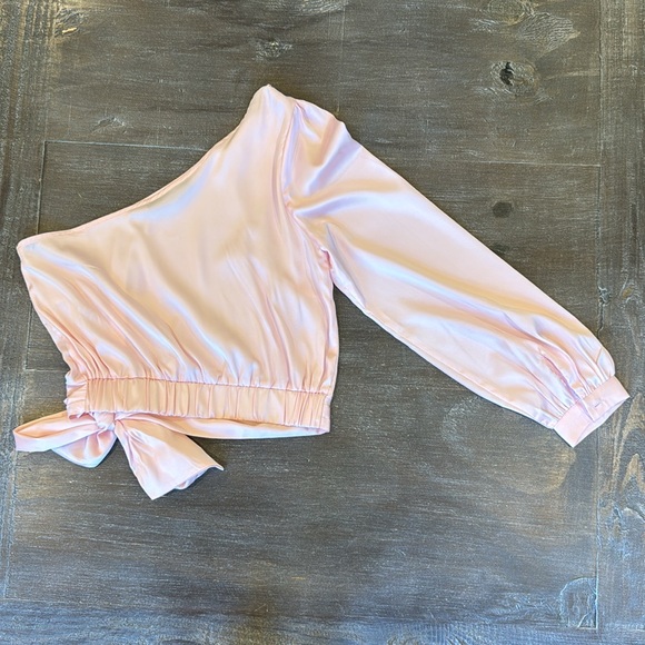 Sugarlips Avalon One Shoulder Waist Tie Satin Top size S Assymetrical - Picture 8 of 9